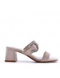 Faux leather heeled sandal