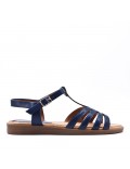 Flat sandals in a material mix for women