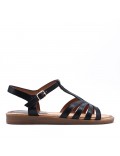 Flat sandals in a material mix for women