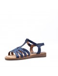 Flat sandals in a material mix for women