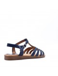 Flat sandals in a material mix for women