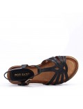 Flat sandals in a material mix for women