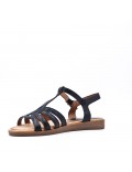 Flat sandals in a material mix for women