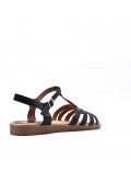 Flat sandals in a material mix for women