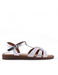 Flat sandals in a material mix for women