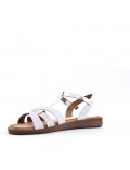 Flat sandals in a material mix for women