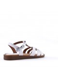 Flat sandals in a material mix for women