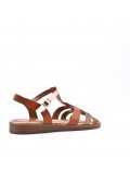 Flat sandals in a material mix for women