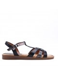 Flat sandals in a material mix for women