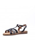 Flat sandals in a material mix for women