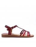 Flat sandals in a material mix for women