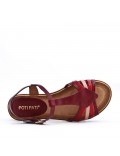 Flat sandals in a material mix for women