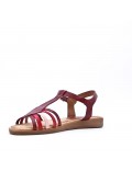 Flat sandals in a material mix for women