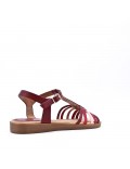 Flat sandals in a material mix for women