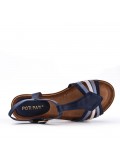 Flat sandals in a material mix for women