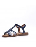 Flat sandals in a material mix for women