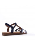 Flat sandals in a material mix for women