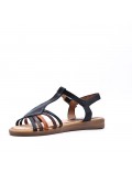 Flat sandals in a material mix for women