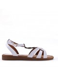 Flat sandals in a material mix for women