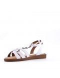 Flat sandals in a material mix for women