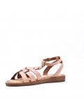 Flat sandals in a material mix for women