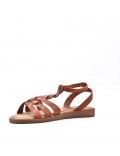 Flat sandals in a material mix for women