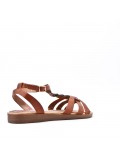 Flat sandals in a material mix for women