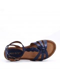 Flat sandals in a material mix for women