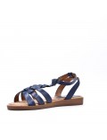 Flat sandals in a material mix for women