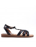 Flat sandals in a material mix for women