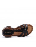 Flat sandals in a material mix for women