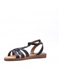 Flat sandals in a material mix for women