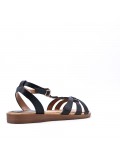 Flat sandals in a material mix for women