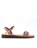 Flat sandals in a material mix for women