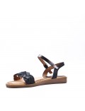 Flat sandals in a material mix for women