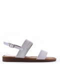 Flat sandals in a material mix for women