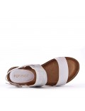 Flat sandals in a material mix for women