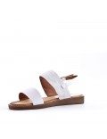 Flat sandals in a material mix for women