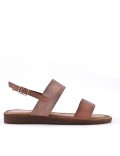 Flat sandals in a material mix for women