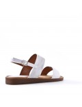 Flat sandals in a material mix for women