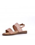 Flat sandals in a material mix for women