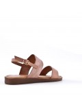 Flat sandals in a material mix for women