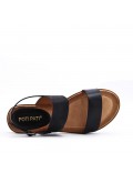 Flat sandals in a material mix for women