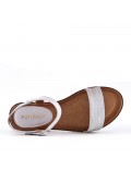 Flat sandals in a material mix for women