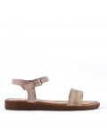 Flat sandals in a material mix for women