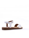 Flat sandals in a material mix for women