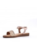 Flat sandals in a material mix for women