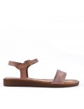 Flat sandals in a material mix for women