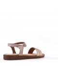 Flat sandals in a material mix for women