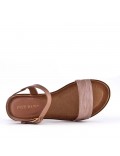 Flat sandals in a material mix for women